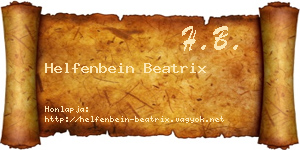 Helfenbein Beatrix névjegykártya